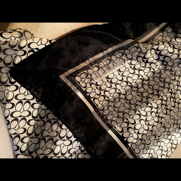 Coach Large Silk Wrap Scarf - Picture 1 of 5